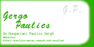 gergo paulics business card